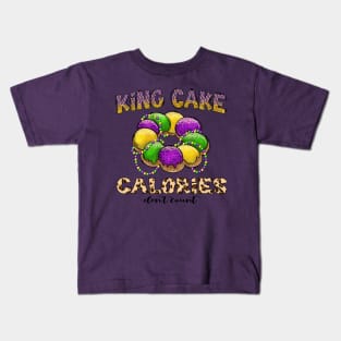 Mardi Gras King Cake Calories Don't Count Kids T-Shirt